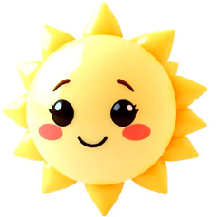 sun happiness 3D cartoon character 