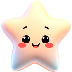 3D star cartoon emotion character