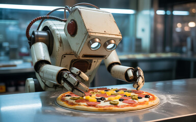 hotograph of a Boxy Vintage Robot with Retro Mechanical Design and Antennas (4)