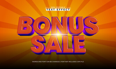 bonus sale editable text effect for discount