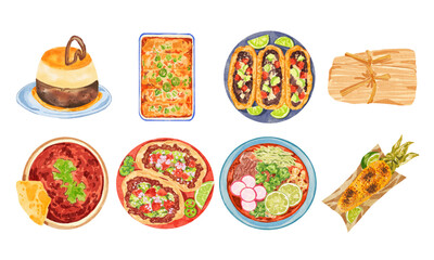 Watercolor Mexican Food Collection 02