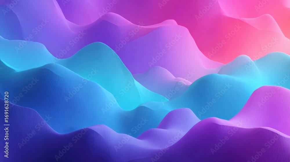 Canvas Prints vibrant abstract background with flowing waves in gradient colors