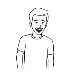 Handsome Man Black and White Illustration Vector Image Male Portrait Fashion Sketch Line Art Design	
