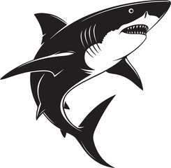 Obraz premium Minimalist Black and White Shark Silhouette Illustration