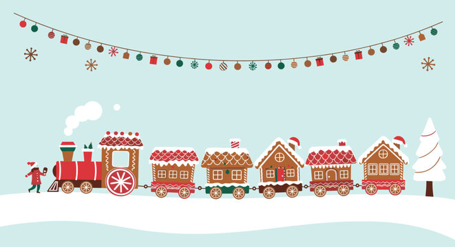 Adorable gingerbread train delivers holiday cheer and festive joy for winter celebrations everywhere