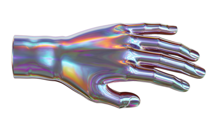 A holographic hand displays futuristic design, illustrating concepts of innovation and digital art in contemporary technology.