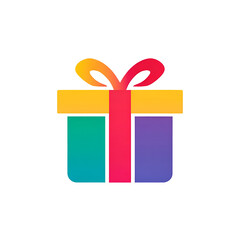 A colorful gift box with a bow, representing celebration, surprise, and joy in various occasions.