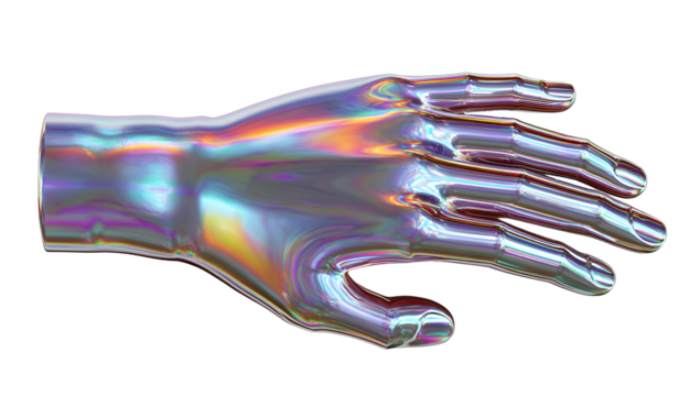 A holographic hand displays futuristic design, illustrating concepts of innovation and digital art in contemporary technology.