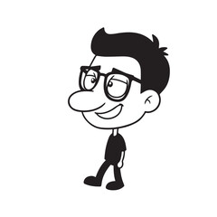 Handsome Man Black and White Illustration Vector Image Male Portrait Fashion Sketch Line Art Design	
