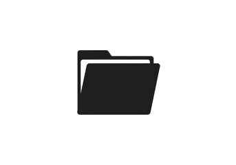 Open Black Folder Icon Representing Data Storage and Organization