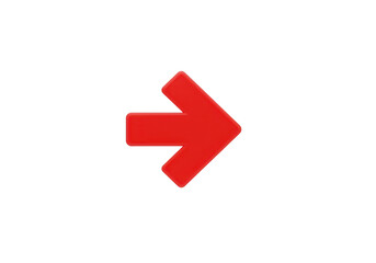 Fototapeta premium Vivid Red Three Dimensional Arrow Pointing Right