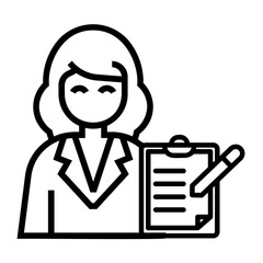 secretary Line Icon