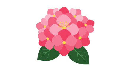 Fototapeta premium Vibrant Pink Flower Cluster with Lush Green Leaves