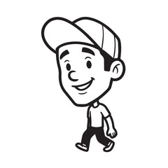 Handsome Man Black and White Illustration Vector Image Male Portrait Fashion Sketch Line Art Design	
