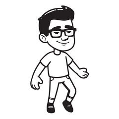 Handsome Man Black and White Illustration Vector Image Male Portrait Fashion Sketch Line Art Design	
