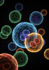 Cell Structure and Division Biology Scientific Research Concept Art