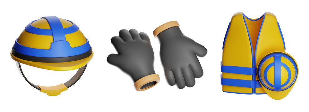 Safety equipment representing protection and preventing accidents in workplace