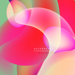 Abstract vibrant shapes overlap. Colors blend, creating smooth gradients. Modern design feels energetic, playful. Background suggests fluidity, motion.