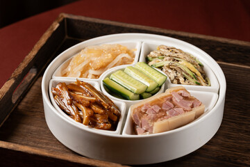 Snack Platter - Crystal Pork Terrine, Pickled Cucumber, Pig Ear, Jellyfish