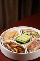 Snack Platter - Crystal Pork Terrine, Pickled Cucumber, Pig Ear, Jellyfish