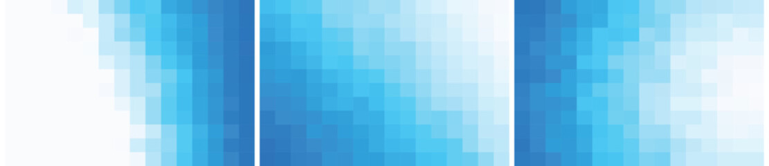 abstract minimal pack of 3 pixel background blue gradient color vector template for poster presentation slide