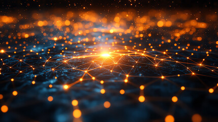 A captivating visualization of interconnected nodes, symbolizing digital networks and data flow in modern technology.