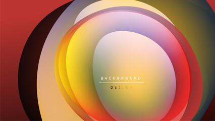 Abstract concentric circles. Vibrant colors blend, creating dynamic visual effect. Modern design, suitable background element.