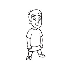 Handsome Man Black and White Illustration Vector Image Male Portrait Fashion Sketch Line Art Design	