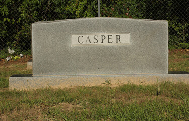 Name Casper on Headstone Death Concept
