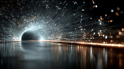 A striking visual representation of futuristic technology with dynamic light effects, showcasing innovation and creativity.