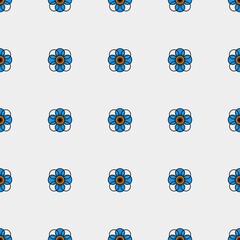 Seamless blue floral pattern decorative background