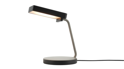 Sleek modern desk lamp illuminates workspace with bright, focused light