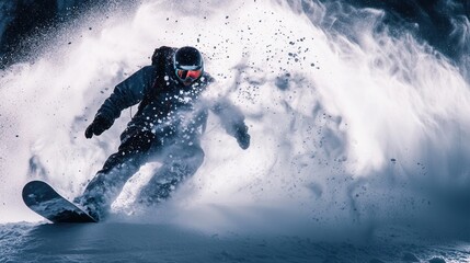 Snowboarder extreme winter sports