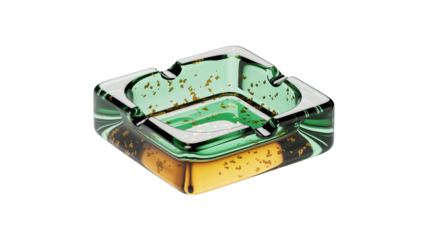 Elegant modern ashtray with gold flecks, luxury design for stylish spaces