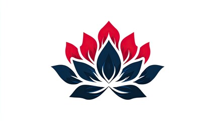 Obraz premium Red and navy lotus flower logo (2)