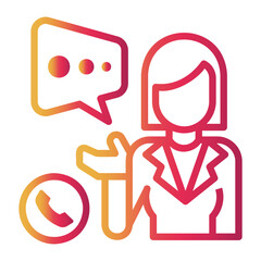 secretary Line Gradient Icon