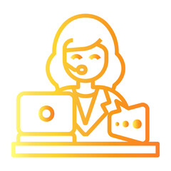 secretary Line Gradient Icon