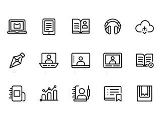 Technology and education icons laptop tablet