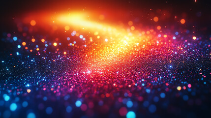 Obraz premium Vibrant abstract background featuring colorful light particles, creating a mesmerizing sense of depth and motion.