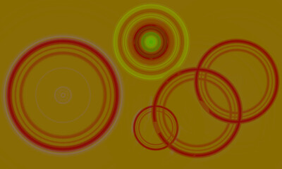 Abstract Circular Arrangement on Gold Backdrop A Complex Composition of Interlocking Rings for Modern Art and Creative Visuals Vector