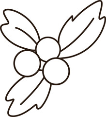 a black and white drawing of a holly leaf