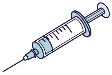 A medical syringe with a needle isolated on a