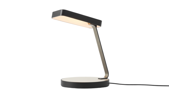 Modern desk lamp illuminates workspace with adjustable LED light