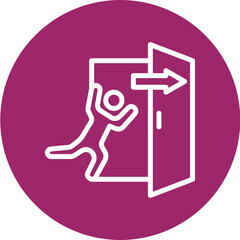 Fire Exit Vector Line White Circles Multi Colors