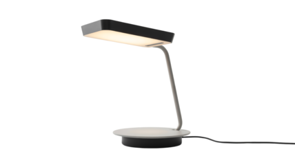 Modern desk lamp provides bright, focused light for productive work sessions