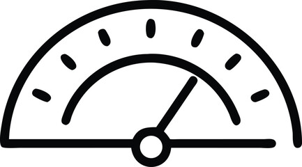 Simple speedometer icon, performance indicator in hand drawn doodle style, dashboard gauge