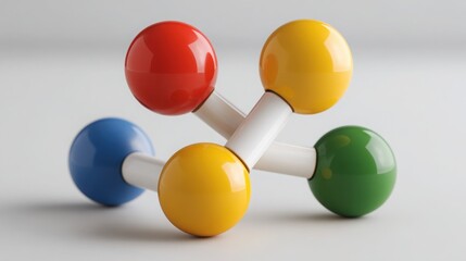 A group of colorful balls symbolizing business strategy bot icon concept with abstract ai brain planning visualization