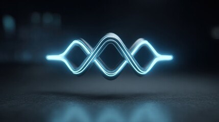 Dynamic blue neon wave representing the pulse of cryptocurrency confidence in a belief-backed financial system