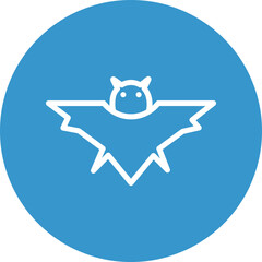 Bat Vector Line White Circles Multicolors