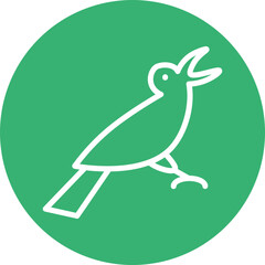 Crow Vector Line White Circles Multicolors